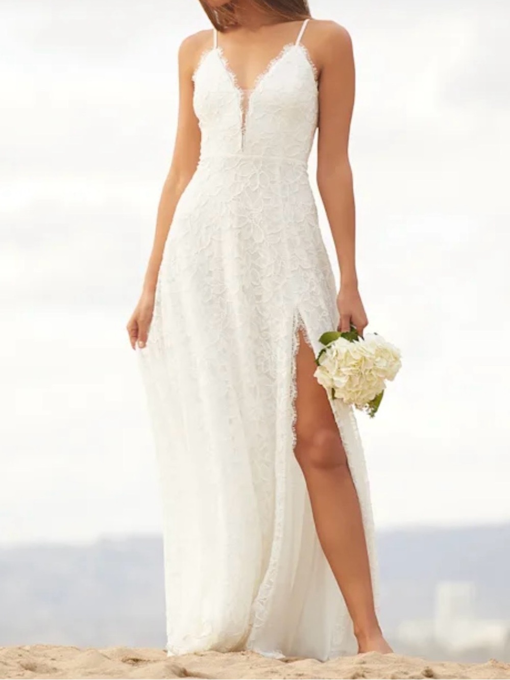 Lulu’s “Always Have, Always Will” Maxi Wedding Dress NWT